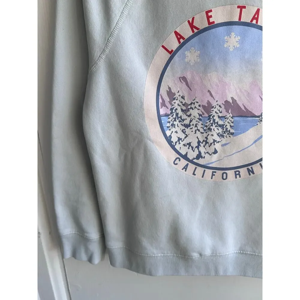 J.Crew Lake Tahoe Graphic Fleece Pullover Sweatshirt Size Small